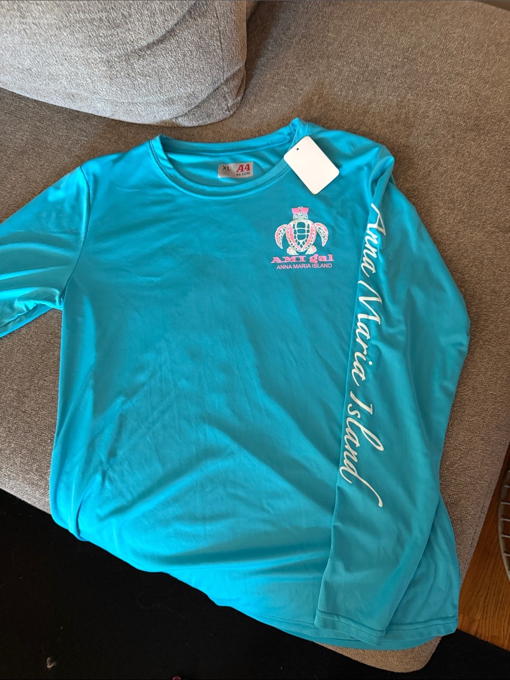 Anna Maria Island Turquoise Long Sleeve Tee